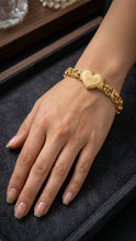 Load image into Gallery viewer, SILVER HEART CHINO BAR LINK BRACELET