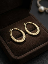Load image into Gallery viewer, 14 K GOLD GREEK HOOP EARRINGS