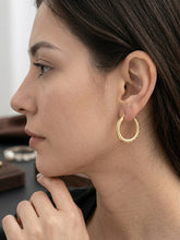 Load image into Gallery viewer, 14 K GOLD GREEK HOOP EARRINGS