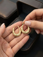 Load image into Gallery viewer, 14 K GOLD WEAVE HOOP EARRINGS