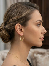 Load image into Gallery viewer, 14 K GOLD WEAVE HOOP EARRINGS