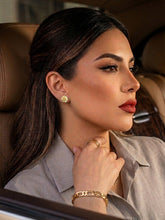 Load image into Gallery viewer, 10 K GOLD ROSE EARRINGS