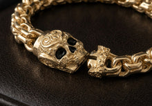 Load image into Gallery viewer, 10 K GOLD CHINO LINK SKULL BRACELET