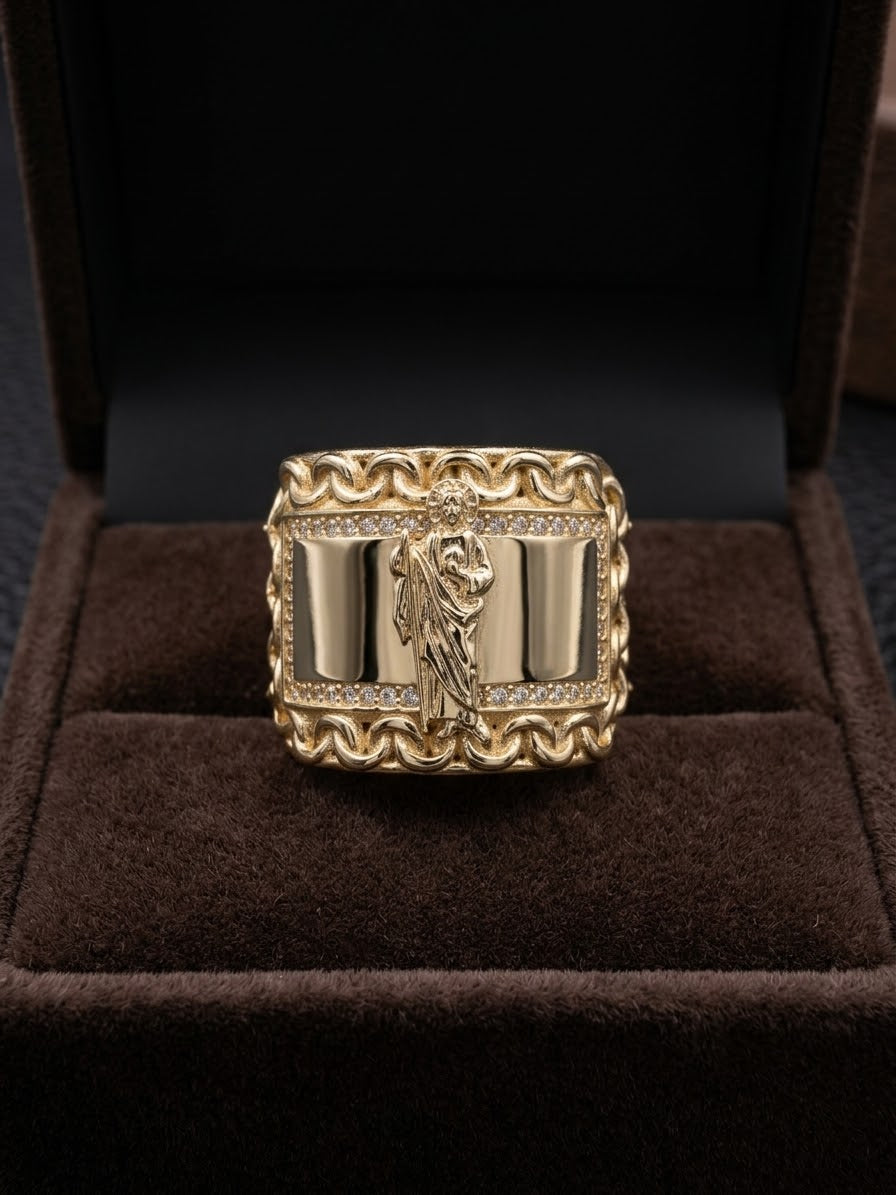 10 K GOLD SAN JUDAS CHINO LINK RING – TAMAYO GOLD LLC
