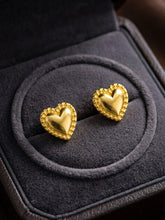Load image into Gallery viewer, 10 K GOLD HEART EARRINGS