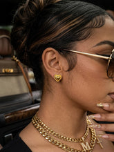 Load image into Gallery viewer, 10 K GOLD HEART EARRINGS