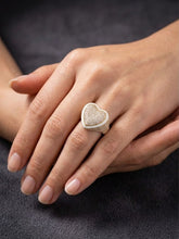 Load image into Gallery viewer, 10 K GOLD WHITE BORDER HEART RING
