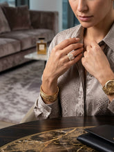 Load image into Gallery viewer, 10 K GOLD WHITE BORDER HEART RING