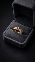 Load image into Gallery viewer, 10K HEART RING WITH CZ HALO