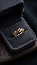 Load image into Gallery viewer, 10K HEART RING WITH CZ HALO