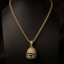 Load image into Gallery viewer, Football Helmet Amulet &amp; Chinese Link Chain Set