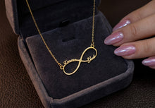 Load image into Gallery viewer, 10 K GOLD CUSTOM NAME INFINITY NECKLACE