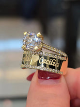 Load image into Gallery viewer, 10K Gold Solitaire CZS Ring  Personalized Engraving Available