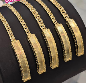 Chino Monaco 10k Gold Bracelet with Greek Frame