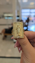 Load image into Gallery viewer, Sacred Christ Rectangular Gold Statement Ring