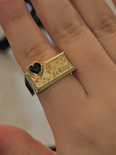 Personalized Heart Name Gold Ring