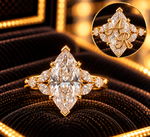 Load image into Gallery viewer, 14K Yellow Gold Marquise Lab Diamond Statement Ring — 5.79 CT