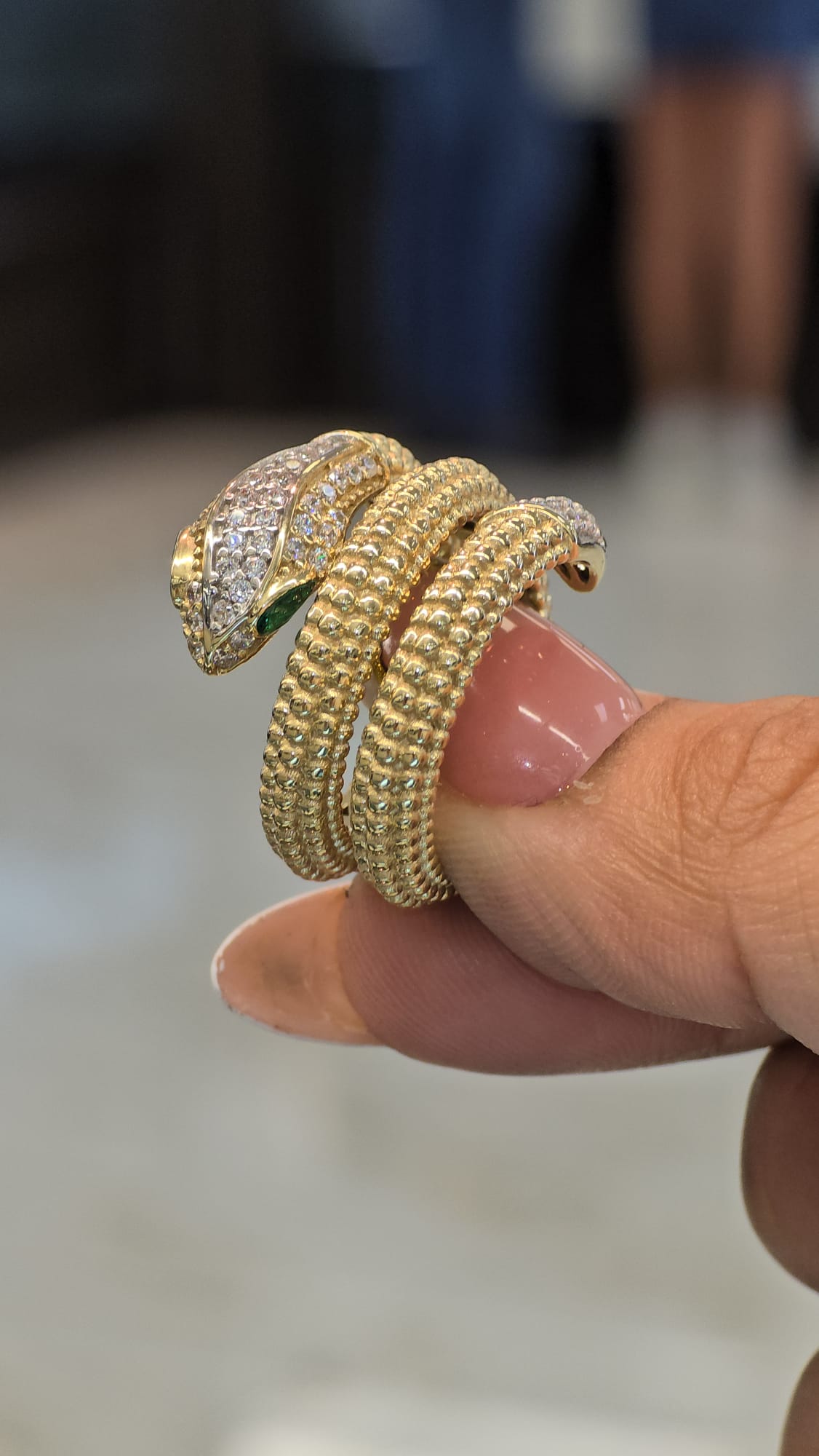 Snake Ring 10k with czs