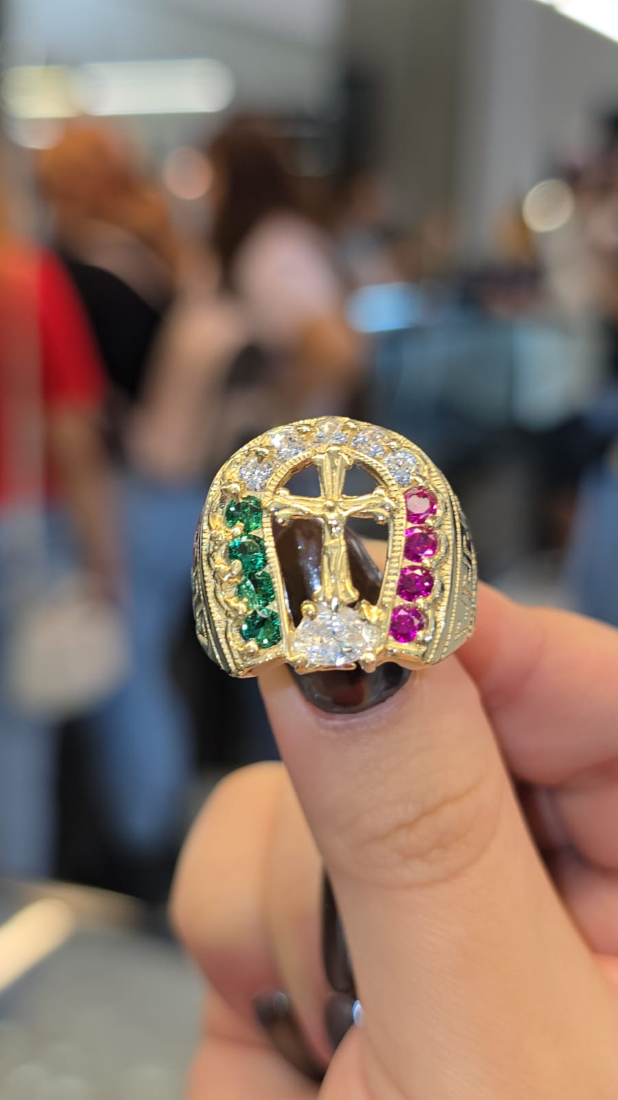 Horseshoe Cross Ring 10k