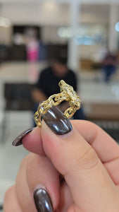 10K Gold Virgencita Ring with Chino Monaco Band