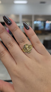 Virgen de Guadalupe Clover Ring 10K Gold