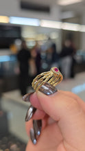 Load image into Gallery viewer, 10K Heart Ring with CZ Halo