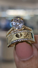 Load image into Gallery viewer, Engravable 10K Gold Ring with Cubic Zirconia