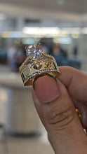 Load image into Gallery viewer, Engravable 10K Gold Ring with Cubic Zirconia