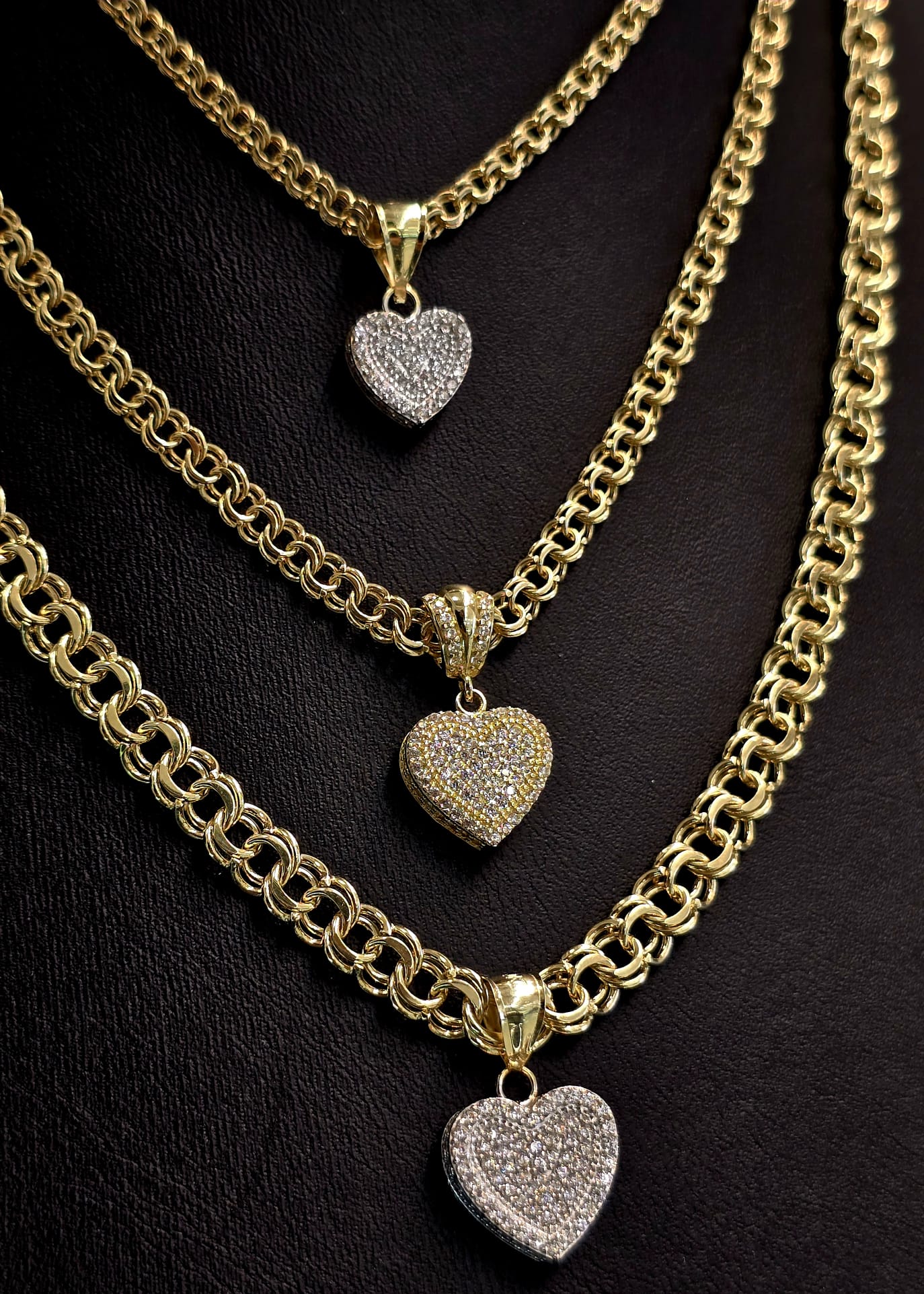 Chino Link Heart Necklace 10K Chino Chain With Heart Pendant – TAMAYO GOLD  LLC