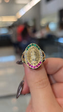 Load image into Gallery viewer, Virgencita Ring with CZ Stones 10k
