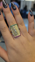 Load image into Gallery viewer, Virgencita 10K Gold Ring with czs