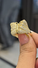 Load image into Gallery viewer, Gold Butterfly Ring with CZS Sparkle