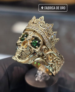 3D Skull with Crown Ring