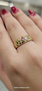 Pink Heart Stone Nugget Ring!