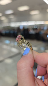 10K Yellow Gold Heart Ring with Cubic Zirconia – Customizable Design