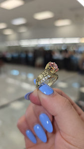 10K Yellow Gold Heart Ring with Cubic Zirconia – Customizable Design