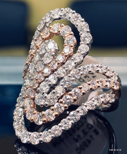 3.14 Ct Diamond Ring 14K Solid Gold