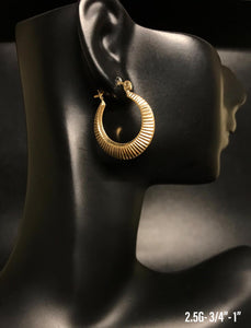 Textured Oval Hoop earrings 10K solid gold