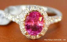 Load image into Gallery viewer, Pink Ruby with Diamond Ring 14K solid gold