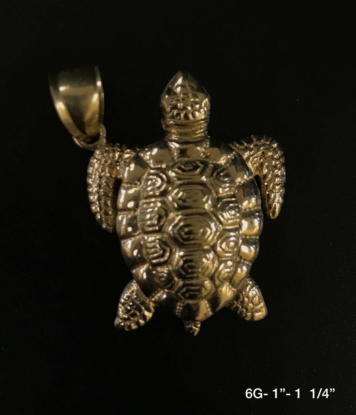 Turtle pendant 10K solid gold