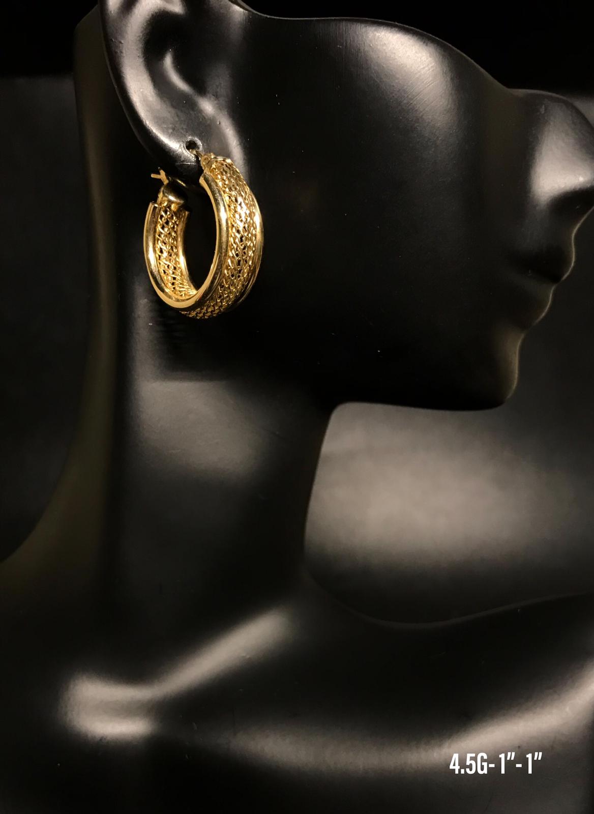 Textured Hoop earrings 10K solid gold