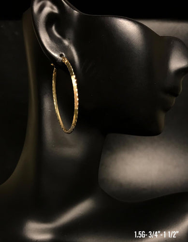 Textured Hoop earrings 10K solid gold