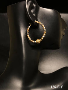 Tri-color Hoop earrings 10K solid gold