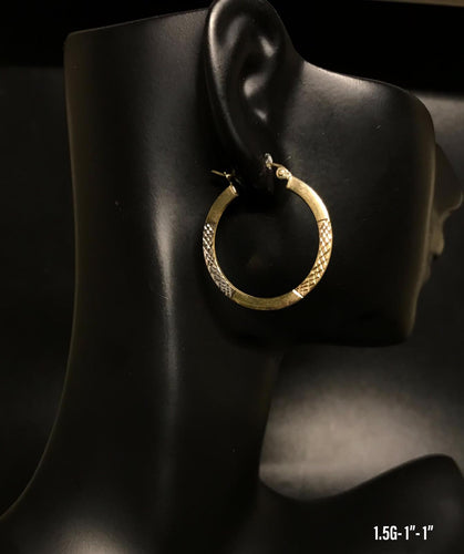 Textured Hoop earrings 10K solid gold