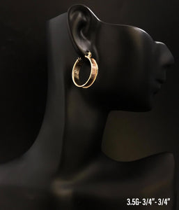 Small hoop earrings 10K solid gold