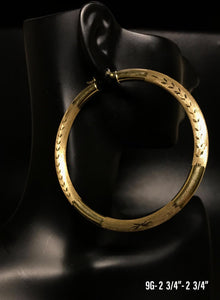 Large textured hoop earrings 10K solid gold