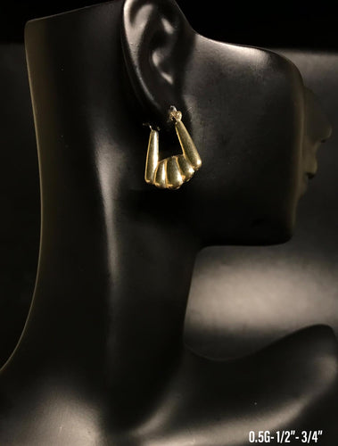 Small shrimp hoop earrings 10K solid gold