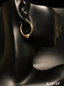 Small hoop with heart earrings 10K solid gold
