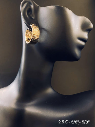 Thick flat hoop earrings 10K solid gold