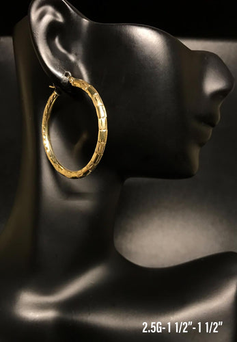 Textured Hoop earrings 10K solid gold
